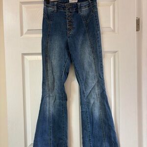 Cello Blue Flare Wide Leg Jeans